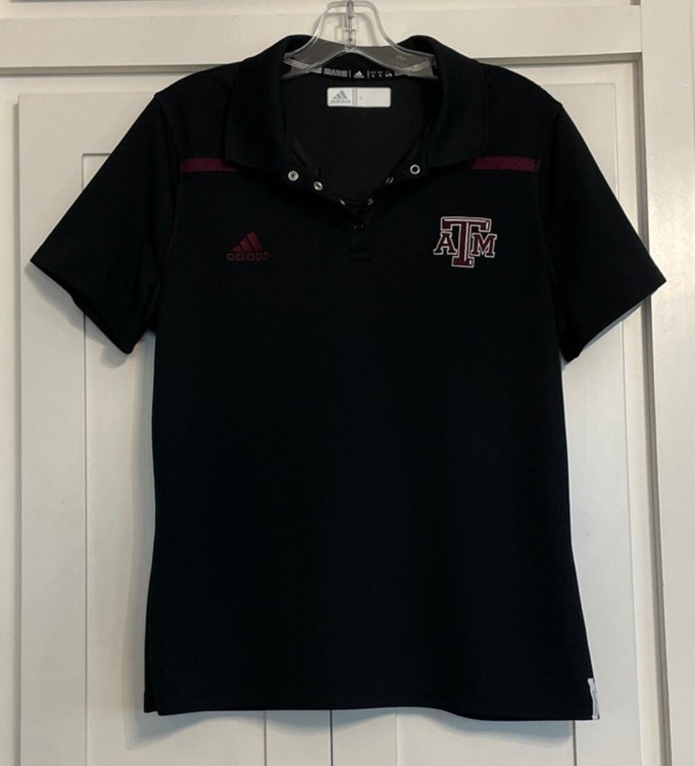 Adidas Black/Maroon Texas A&M Aggies ladies golf polo MED